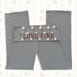 RARE Y2K Grey VS Pink Foldover Flare Leggings